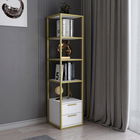 Corp biblioteca, Retricy, Robbins, 39x39x160cm, 100% PAL melaminat, Aur / Alb
