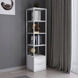 Corp biblioteca, Retricy, Robbins, 39x39x160cm, 100% PAL melaminat, Alb