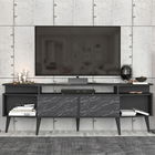 Comoda TV, Retricy, Dennis, 180x35x58.6cm, 100% PAL melaminat, Negru