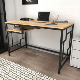 Birou, Retricy, Kennesaw, 120x60x74.8cm, 100% PAL melaminat, Negru / Stejar