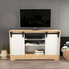 Comoda TV, Retricy, Nisay, 140x35x85cm, 100% PAL melaminat, Safir / Alb