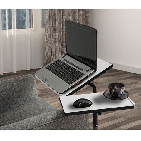 Masuta laptop, Sapphire, Glen, Cm, 100% PAL melaminat, Alb / Negru