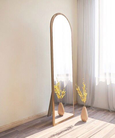 Oglinda decorativa, Siam, Emma, 50x160x2.2cm, 100% MDF, Nuc