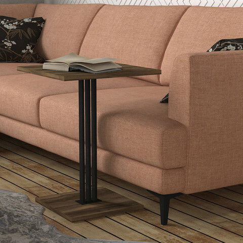 Masuta, Tera Home, Hilda, 44.8x60x44.8cm, 100% PAL melaminat, Nuc / Negru