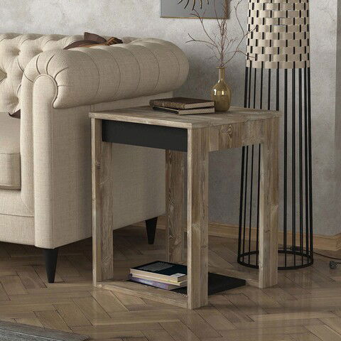 Masuta, Tera Home, Costa, 46.2x60x46.2cm, 100% PAL melaminat, Bej / De lemn