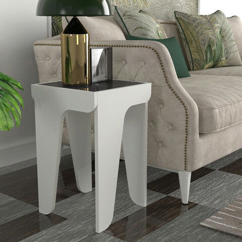Masuta, Tera Home, Mezzo, 36.8x58x36.8cm, 100% PAL melaminat, Alb