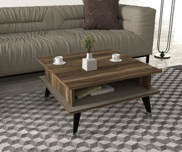 Măsuţă de cafea, Tera Home, Logan, 72x38.2x72cm, 100% PAL melaminat, Nuc