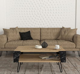 Măsuţă de cafea, Tera Home, Fanten Orta Sehpa , 90x40x63.6cm, 100% PAL melaminat, Safir / Negru