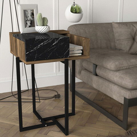 Masuta, Tera Home, Lava, 44.8x69.3x44.8cm, 100% PAL melaminat, Nuc