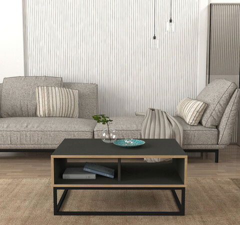 Măsuţă de cafea, Tera Home, Dolores, 90x41.6x60cm, 100% PAL melaminat, Safir / Antracit