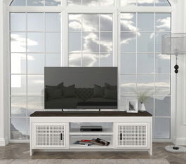 Comoda TV, Tera Home, Done, 150x48.2x35cm, 100% PAL melaminat, Alb / Maro inchis