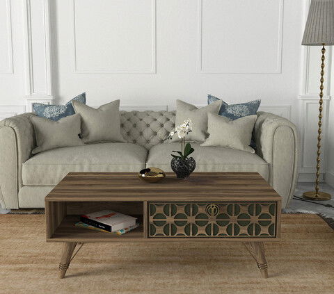 Măsuţă de cafea, Tera Home, Exclusive Valente Orta Sehpa , 110x41.6x60cm, 100% PAL melaminat, Nuc