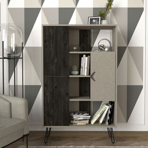 Corp biblioteca, Tera Home, Trenta, 90x143.6x31.3cm, 100% PAL melaminat, Marmură