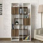 Corp biblioteca, Tera Home, Leonda, 95.9x183.6x29.6cm, 100% PAL melaminat, Alb / Nuc