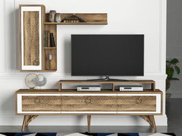 Comoda TV, Tera Home, Rosso, Cm, 100% PAL melaminat, Nuc