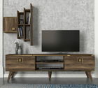 Comoda TV, Tera Home, Gloss, Cm, 100% PAL melaminat, Nuc / Aur
