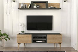 Comoda TV, Tera Home, Kipera, Cm, 100% PAL melaminat, Stejar