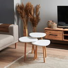 Set masute 3 piese, Tuvalle, Tuvalle 051, 100% MDF, Alb