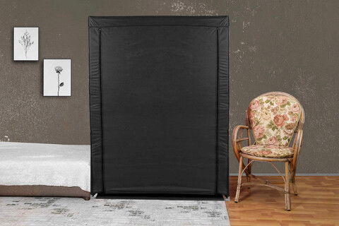 Geanta de depozitare, Valovi, Bez, 118x158x45cm, țesătură de vată 100%., Negru