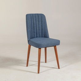 Scaun, Vella, Vina 1048, 46x85x46cm, 100% PAL melaminat, Nuc / Albastru inchis