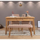 Set masa si scaune 4 piese, Vella, Santiago 0900, 100% PAL melaminat, Pinul Atlantic / Piatră