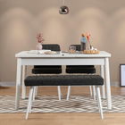 Set masa si scaune 4 piese, Vella, Santiago 1053, 100% PAL melaminat, Alb / Antracit