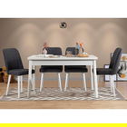 Set masa si scaune 5 piese, Vella, Costa 1053, 100% PAL melaminat, Alb / Antracit