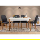 Set masa si scaune 5 piese, Vella, Costa 1053, 100% PAL melaminat, Pinul Atlantic / Alb / Antracit