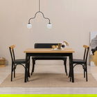 Set masa si scaune 4 piese, Vella, OLV-SA-TK19, 100% PAL melaminat, Negru
