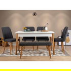 Set masa si scaune 6 piese, Vella, Costa 1053, 100% PAL melaminat, Pinul Atlantic / Alb / Antracit