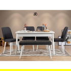 Set masa si scaune 6 piese, Vella, Costa 1053, 100% PAL melaminat, Alb / Antracit