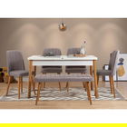 Set masa si scaune 6 piese, Vella, Santiago 0701, 100% PAL melaminat, Pinul Atlantic / Alb / Gri