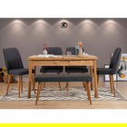 Set masa si scaune 6 piese, Vella, Santiago 1053, 100% PAL melaminat, Pinul Atlantic / Antracit