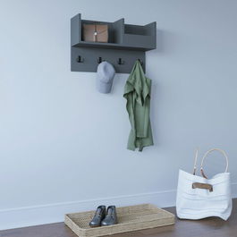 Raft de perete, Zena Home, Sameul, 72x44.6x23.8cm, 100% PAL melaminat, Antracit