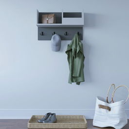 Raft de perete, Zena Home, Sameul, 72x44.6x23.8cm, 100% PAL melaminat, Antracit / Alb