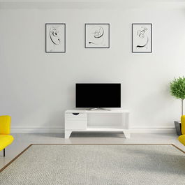 Comoda TV, Zena Home, Osco, Cm, 100% PAL melaminat, Alb