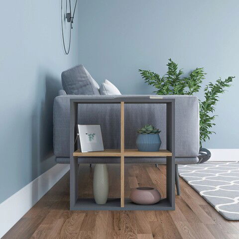 Masuta, Zena Home, Hansen, 60x64x29.7cm, 100% PAL melaminat, Stejar / Antracit