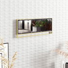Oglinda decorativa, Zena Home, Polka, Cm, 100% PAL melaminat, Aur / Negru