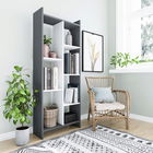 Corp biblioteca, Zena Home, Eden, 63.2x160x25cm, 100% PAL melaminat, Antracit / Alb