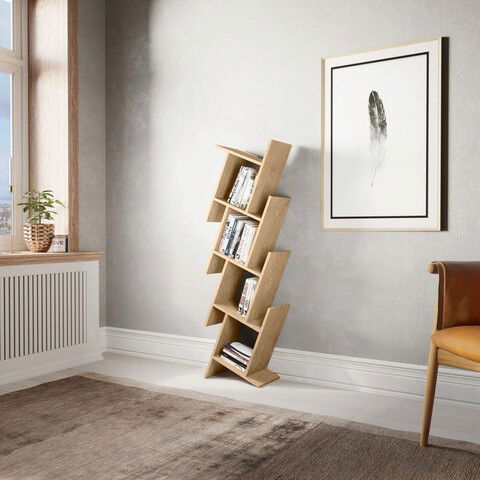 Corp biblioteca, Zena Home, Brodway, Cm, 100% PAL melaminat, Safir / Alb