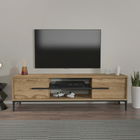 Comoda TV, Zena Home, Eslem, 120x43.6x29.6cm, 100% PAL melaminat, Stejar / Negru