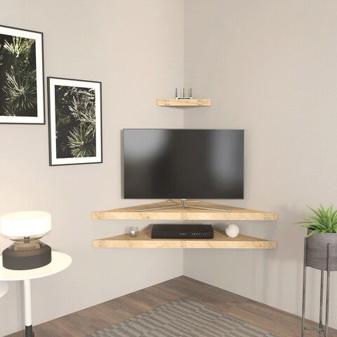 Comoda TV, Zena Home, Mensi, 120x5x49cm, 100% PAL melaminat, Stejar