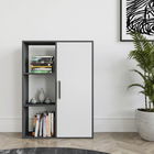 Corp biblioteca, Zena Home, Patrick, 90x123.6x25cm, 100% PAL melaminat, Antracit / Alb