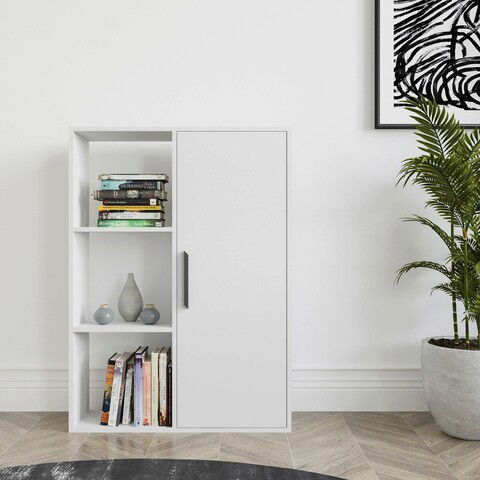 Corp biblioteca, Zena Home, Patrick, 90x123.6x25cm, 100% PAL melaminat, Alb