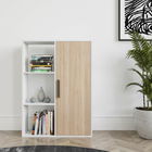 Corp biblioteca, Zena Home, Patrick, 90x123.6x25cm, 100% PAL melaminat, Alb / Stejar