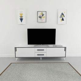 Comoda TV, Zena Home, Tex, Cm, 100% PAL melaminat, Alb / Antracit