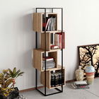 Corp biblioteca, Zena Home, Prada, Cm, 100% PAL melaminat, Nuc / Negru