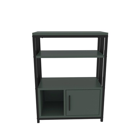 Corp biblioteca, Zena Home, Letos, 60x80x29.6cm, 100% PAL melaminat, Verde / Negru