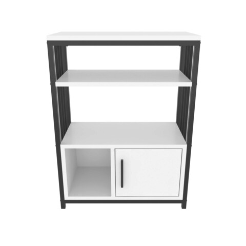 Corp biblioteca, Zena Home, Letos, 60x80x29.6cm, 100% PAL melaminat, Alb / Negru