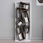 Corp biblioteca, Zena Home, Carmen, 63x153.6x24cm, 100% PAL melaminat, Alb / Nuc